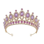 Hemoton Purple Wedding Bride Tiara Tiara Crown Crown\n\nTiarabridal Crystal Royal Girls Gothic Promcrowns Quinceanera Charming